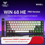 AULA Win60 Win68 HE Magnetic Switch Keyboard 8k Rgb Hot Swap Wired Keyboard 8000Hz Polling Rate RT0.02