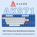 Ajazz Ak871 2,4G Drahtlose Mechanische Gaming-Tastatur 87 Tasten Hot-Swap-fähige Bluetooth-PBT-Tastenkappen 