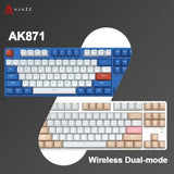 Ajazz Ak871 2,4G Drahtlose Mechanische Gaming-Tastatur 87 Tasten Hot-Swap-fähige Bluetooth-PBT-Tastenkappen 