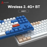 Ajazz Ak871 2,4G Drahtlose Mechanische Gaming-Tastatur 87 Tasten Hot-Swap-fähige Bluetooth-PBT-Tastenkappen 