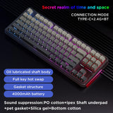 Aula F87 PRO Mechanical Keyboard 3 Mode 2.4G USB Bluetooth  Tri Mode Wireless Keyboard 87 Key Hotswap RGB PBT