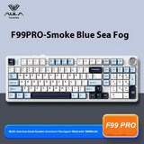 Aula F99 Pro Mechanical Keyboard Function Knob Wireless 3mode Pbt Side Engraved Keycaps Hot Swap Rgb