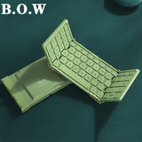 BOW Mini-Tastatur, Bluetooth-Verbindung mit Tablets/Telefonen, iOS, Windows, Android-Systemunterstützung, Taschenformat, gefalteter Stil 