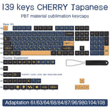 BLUE/RED Samurai Japanese/Korean/Russian/Spanish/French PBT Keycaps ISO layout Cherry Profile For Custom Mechanical Keyboard