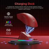 Delux M900 PRO Wireless Gaming Mouse Ergonomic 8K Polling Rate PAW3395 BK3633 63g RGB Charging Dock