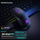 EDIFIER G4M PRO Mouse Paw3395 Wireless Gaming Mouse Tri Mode Ergonomics Long Endurance RGB Low Latency