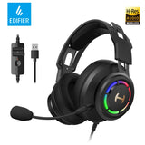 Edifier Gaming Headset HECATE G35 USB Gamer Headphone 7.1 Surround Sound 50mm Driver Detachable Mic In-line Control Hi-Res Audio