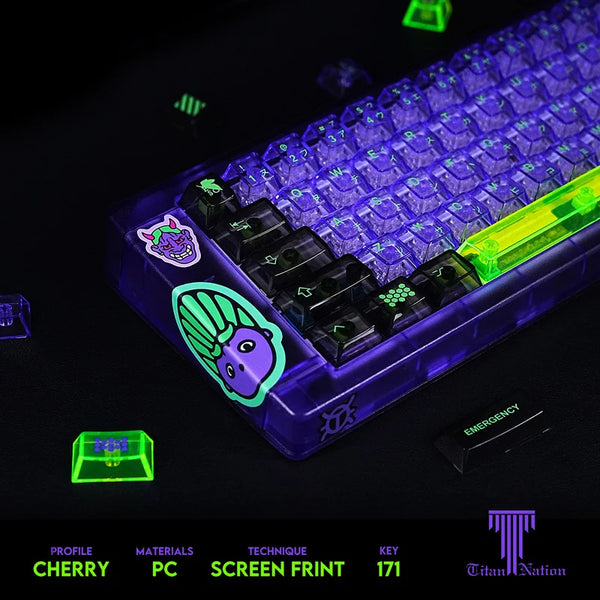 Evangelion Keycap Pc Full Transparent Set With 171 Keys High Transpare ...
