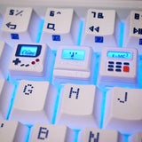 K-04 Tastatur-Tastenkappen, 3-in-1, Ersatz für mechanische Tastatur-Tastenkappen, Retro-Spielkonsolen-Tastenkappen, niedlicher transparenter Tastenkappen-Anzug 