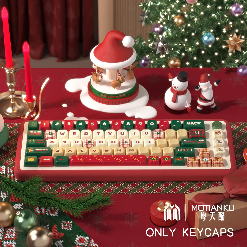 Christmas Eve Original Theme Keycaps Cherry Profile Personalized Keycap For Mechanical Keyboard with 7U and ISO key cap