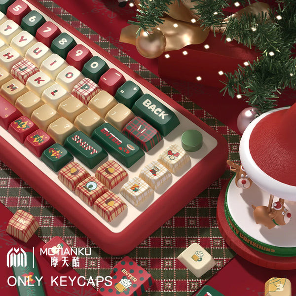 ChristmasEveOriginalThemeKeycapsCherryProfilePersonalizedKeycapForMechanicalKeyboardwith7UandISOkeycap