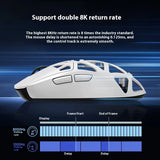 MCHOSE AX5 V2 Kabellose Gaming-Maus Tri-Mode Magnesiumlegierung Paw3950-Sensor Dual 8k Polling Rate Leichtgewicht 