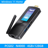 MeLE Lüfterloser Mini-PC-Stick N100 Windows 11 Pro N4000 8 GB 256 GB, Mikrocomputer-Stick HDMI 4K Gigabit Ethernet, Wi-Fi5 PCG02 