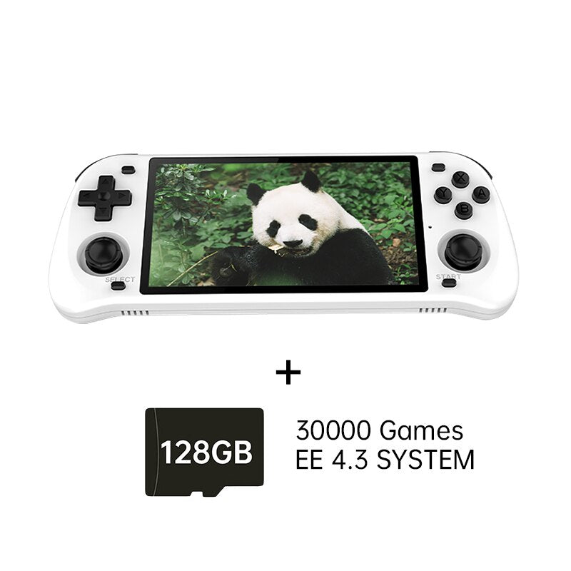 POWKIDDY RGB10 Max 2 Retro Game Console Pure Black and White Handheld Game Console RK3326 5.0 Inch IPS Screen