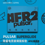 Pulsar FR2 Co branded mouse pad Superglide glass pad with stable durable anti slip design