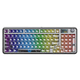 AULA F-NB98 Mechanical Keyboard Transparent 3 Mode Hot Swappable RGB Backlit  Multi-function Knob