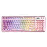 AULA F-NB98 Mechanical Keyboard Transparent 3 Mode Hot Swappable RGB Backlit  Multi-function Knob
