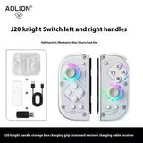 Aolion J20 Wireless Knight Left And Right Gamepad RGB Motion Sensing Hall Joystick For Nintend Switch Contorller Accessories