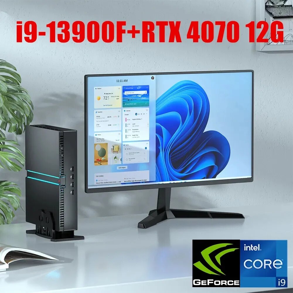 Topton 13th Gen Gaming Mini PC i9 13900F NVIDIA RTX 4070 12G i7 PCIE4.0 Windows 11
