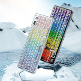 AULA F-NB98 Mechanical Keyboard Transparent 3 Mode Hot Swappable RGB Backlit  Multi-function Knob