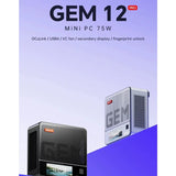 AOOSTAR GEM12 Pro AMD Ryzen 7 8845HS Mini PC Windows11 DDR5 NVMe SSD Wifi6 BT5.2 Oculink DP HD 2*LAN fingerprint