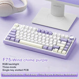 AULA F75 Mechanical Keyboard Wireless Bluetooth 2.4G Wired Tri-Mode Multifunctional Knob Hot Swap RGB