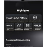 MCHOSE K7 Ultra Wireless Gaming Mouse Limited Edition Bluetooth PAW3950 8KHz Light Weight