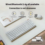 Lofree Flow Lite Tastatur Leichter &amp; Leiser POM-Schalter 2,4G Bluetooth &amp; Kabelgebundene Dichtungshalterung Lautstärke-Rollentaste 