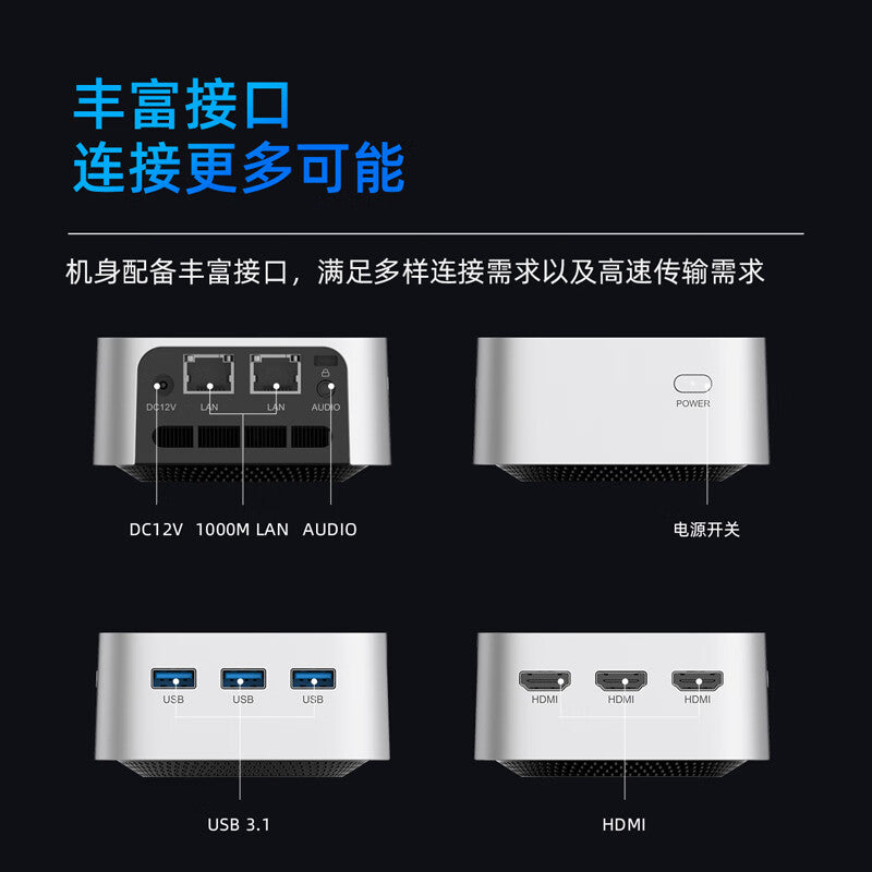 TianBei Mini PC intel 12th Alder Lake-N100 4Core 4 Thread DDR5 Dual Lan  WIFI5