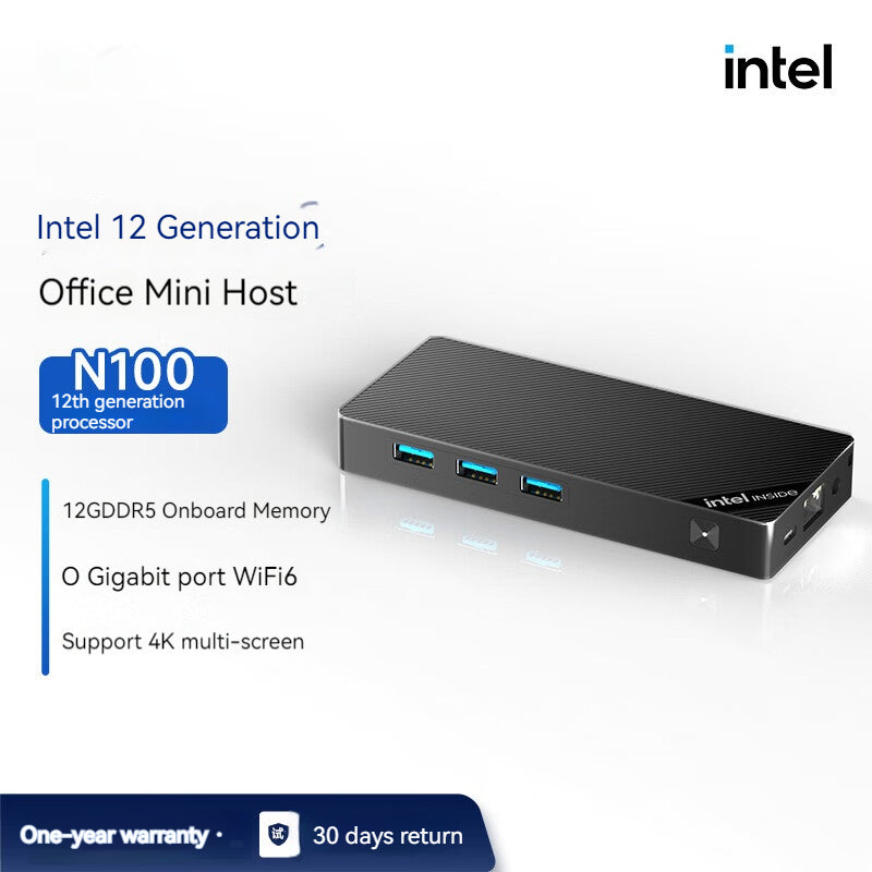 N100 Mini PC Intel 12 Generation M.2 SSD WiFi-6 153 Gram Weight