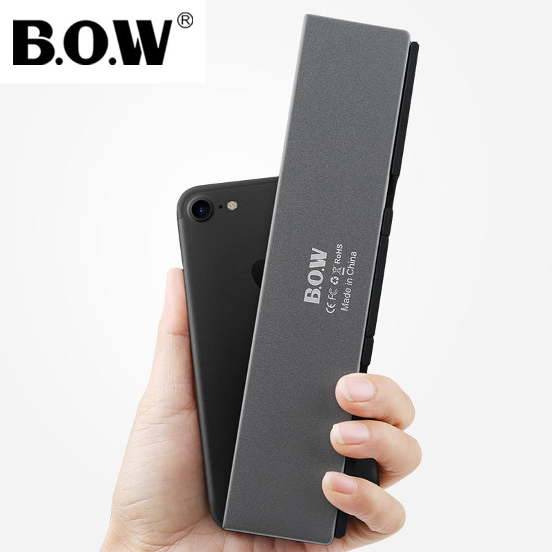 B.O.W Mini Keyboard for Phone / Tablet , Slim &amp; Light Folding  Portable Keyboard 3 Bluetooth Devices Connection