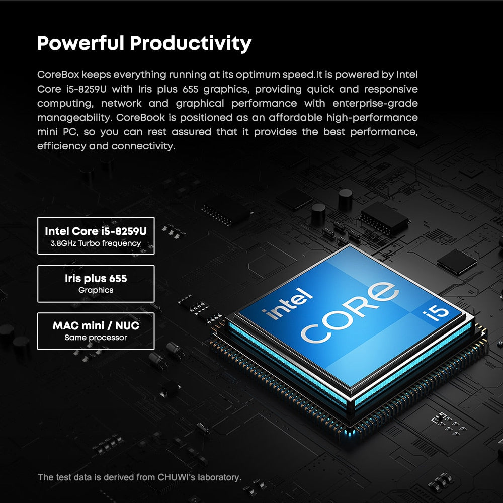 CHUWI CoreBox Intel i5-8259U / i5-5257U mini Gaming PC 16G RAM 256G SSD Windows 10