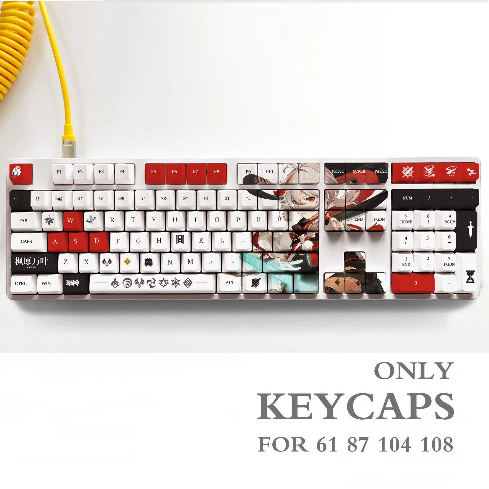 Genshin Impact NAHIDA NILOU Pbt Material Keycaps Set for ANSI 61 87 104 108 keys Mechanical Keyboard Oem Profile Only KeyCaps