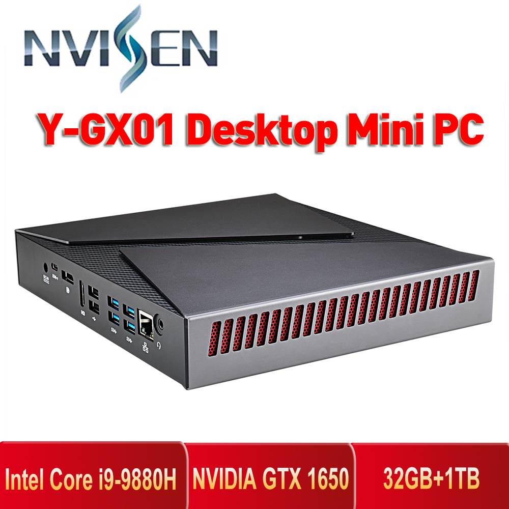 NVISEN Y-GX01 Mini PC Intel Core i9-9880H GTX1650 4G Graphics 32GB 1TB Dual  Ram Dual Fan