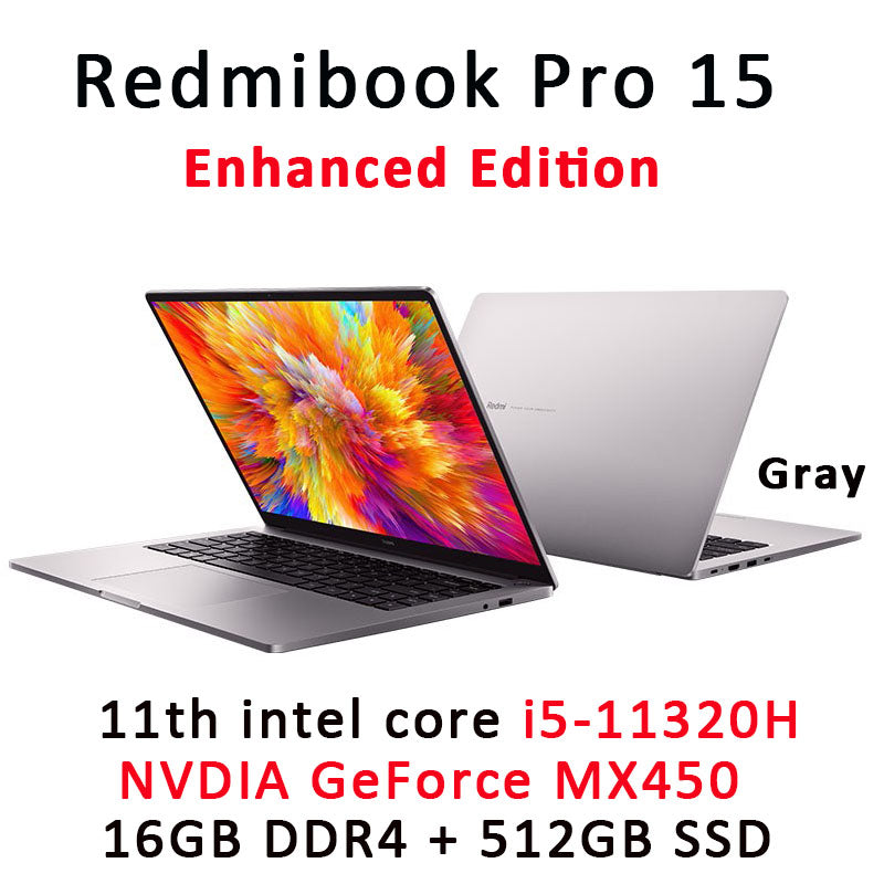 Xiaomi RedmiBook Pro 15 Laptop Enhanced Intel Core i7-11390H/i5-11320H Notebook 16G RAM 512GB 3.2K Screen Ultraslim computer