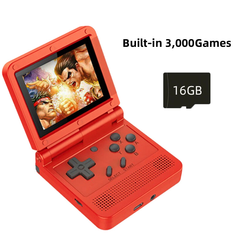 Powkiddy V90 New Black Version 3.0 inch IPS Retro Flip Video Game Console Portable Pocket Mini Handheld Game Players Kids Gifts