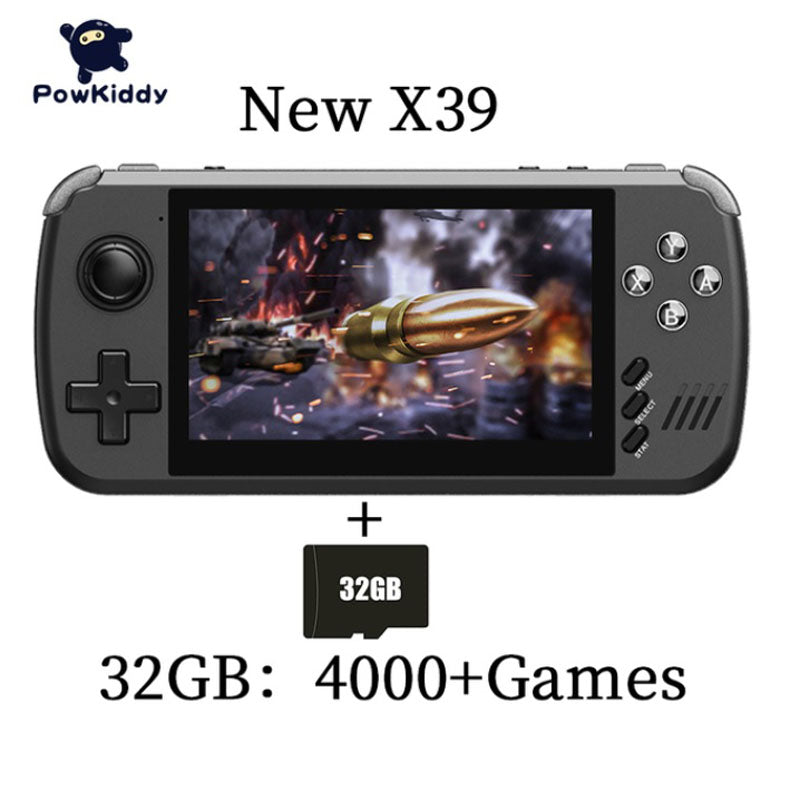 X39 4.3Inch IPS Screen Open Source Retro Video Game Console Quad Core PS1,Arcade Support Wired Controller Handheld Game Players