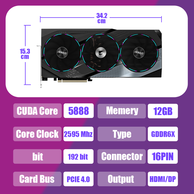 GIGABYTE RTX 4070 MASTER 12G Video Cards GPU NVIDIA RTX 4070 GDDR6X 12GB Graphics Card